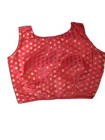 Raw Silk Peach Designer Blouse 13